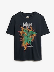 Superdry Black Vintage Logo Tokyo Relaxed T-Shirt - Image 5 of 6