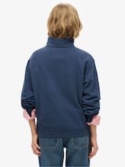 Superdry Blue Athletic Essentials Collared Half Zip Jumper - Image 2 of 6