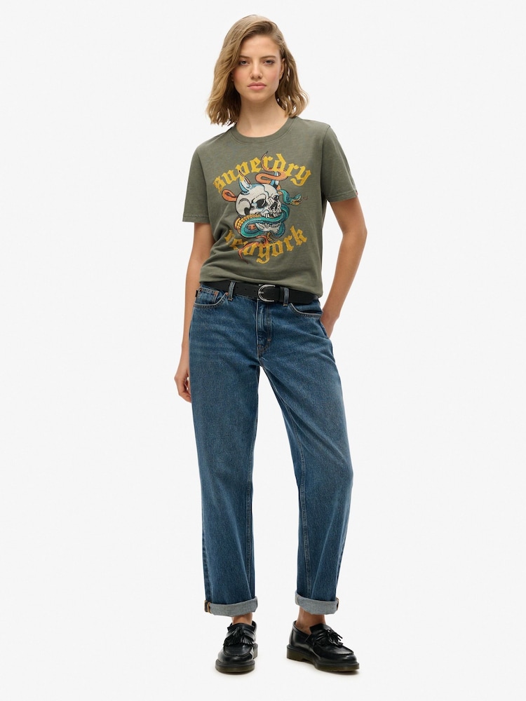Superdry Green Neo Trad Tattoo Relaxed T-Shirt - Image 3 of 6