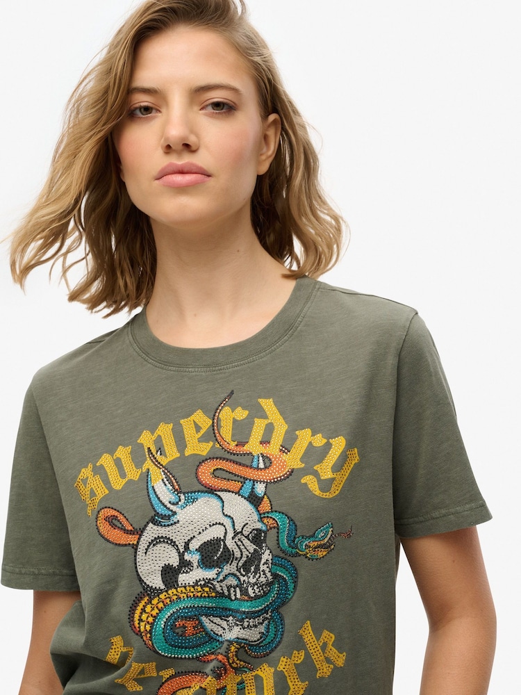 Superdry Green Neo Trad Tattoo Relaxed T-Shirt - Image 4 of 6