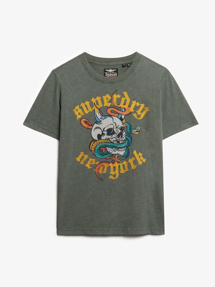 Superdry Green Neo Trad Tattoo Relaxed T-Shirt - Image 5 of 6