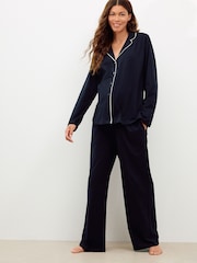 Black Maternity Jersey Button Through Pyjamas - Image 2 of 9