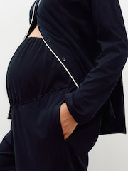 Black Maternity Jersey Button Through Pyjamas - Image 5 of 9