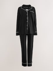 Black Maternity Jersey Button Through Pyjamas - Image 7 of 9