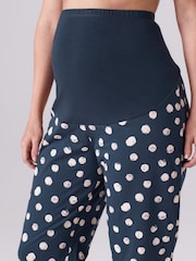 Navy Spot Maternity Long Sleeve Pyjamas - Image 4 of 9