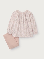 The White Company 100% Cotton Petunia Hand Smocked Blouse & Crinkle White Trousers - Image 6 of 6