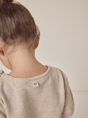 The White Company 100% Cotton Bear Sweatshirt & Stripe White Trousers - Imagem 4 de 6