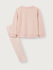The White Company Pink 100% Cotton Strawberry & Cherries Embroidered Sweatshirt & Legging Set - Image 6 of 6