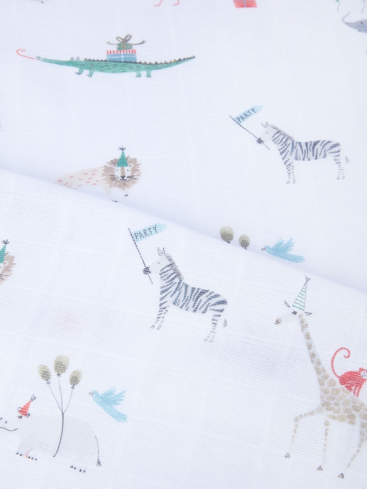 The White Company organskega bombaža Party Animals Muslins 2 Pack - Slika 2 iz 3