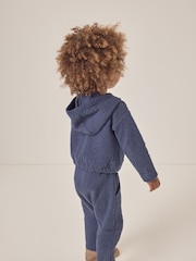 The White Company Blue 100% Cotton Quilted Anchor Hoodie & Joggers Set - Imagem 2 de 6