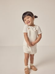 The White Company 100% Cotton Knitted White Bubble & T-Shirt Set - Image 1 of 6