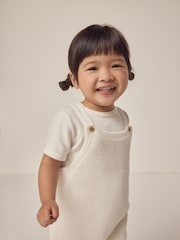 The White Company 100% Cotton Knitted White Bubble & T-Shirt Set - Image 4 of 6
