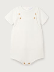 The White Company 100% Cotton Knitted White Bubble & T-Shirt Set - Image 5 of 6