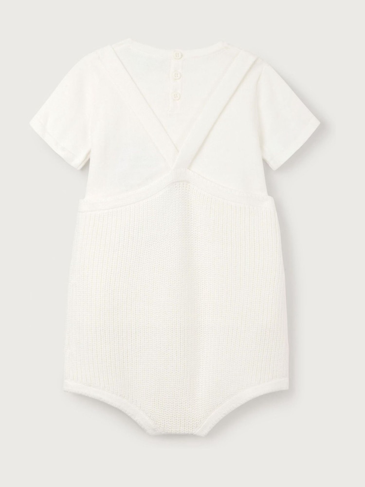 The White Company 100% Cotton Knitted White Bubble & T-Shirt Set - Image 6 of 6