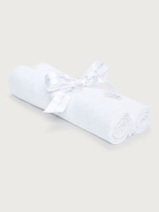 The White Company 100% Organic Cotton Up In The Air White Muslins 2 Pack - Image 1 of 3