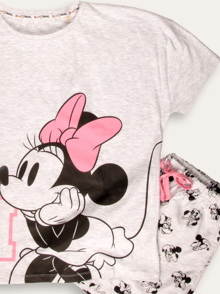 Brand Threads Disney Minnie Mouse Short Pyjama Set - صورة 3 من 3