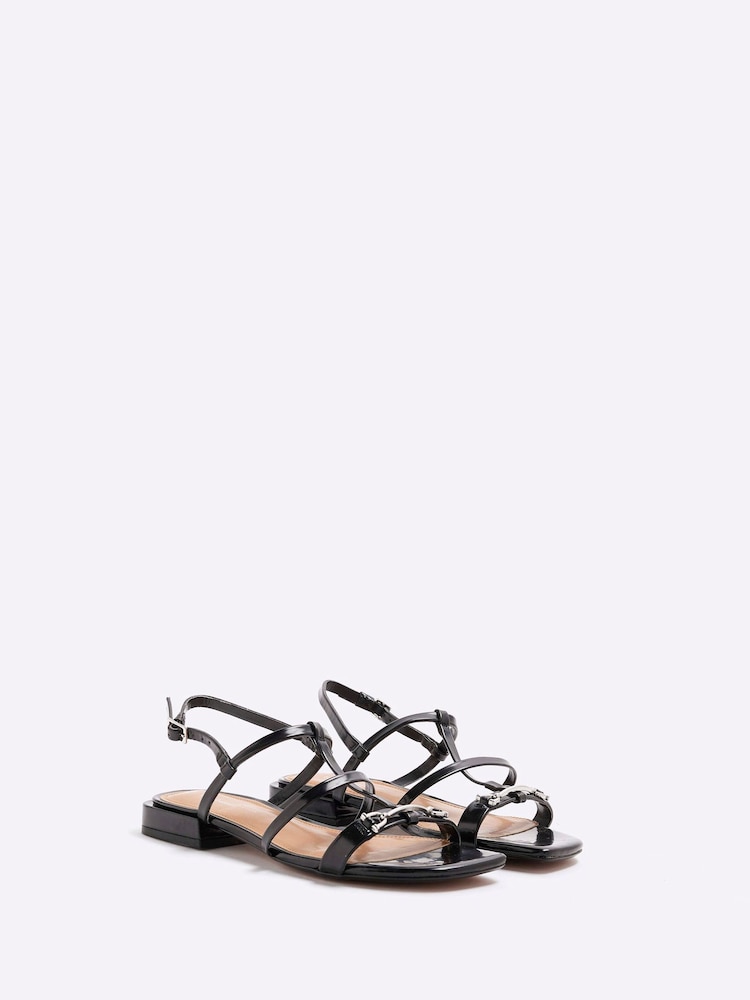 River Island Black Snaffle Strappy Sandals - Image 2 of 5