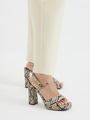 رمادي - River Island Sling Back Platform Sandals - صورة 1 من 6