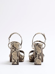 رمادي - River Island Sling Back Platform Sandals - صورة 4 من 6