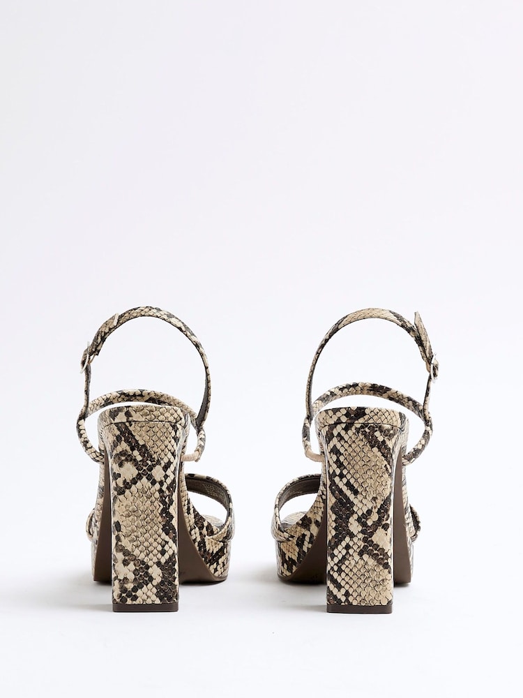 River Island Grey Sling Back Platform Sandals - Image 4 of 6