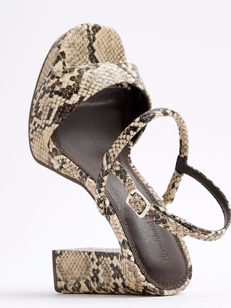 River Island Grey Sling Back Platform Sandals - Image 5 of 6