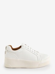 River Island White Lace-Up Flatform Trainers - Image 1 of 1