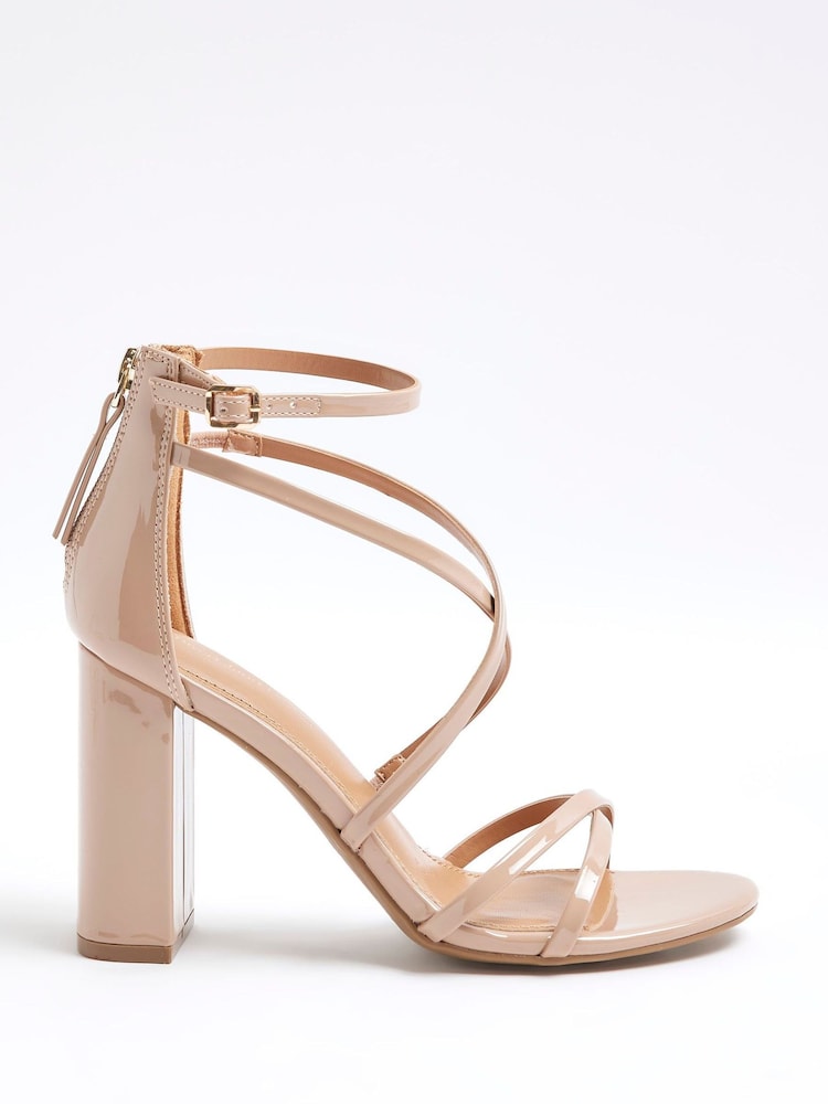River Island Pink Strappy Blocked Heel Sandals - Image 2 of 6