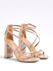 River Island Pink Strappy Blocked Heel Sandals - Image 3 of 6