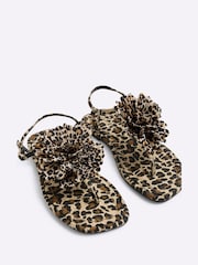 River Island Brown 3D Flower Strappy Sandals - Image 4 of 5