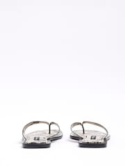 River Island Cream Leather Toe Thong Flat Sandals - Image 4 of 6