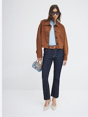 River Island Brown Suedette Overshirt - Image 3 of 6