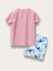 Brand Threads Pink/Blue Stitch Short 100% Cotton Pyjama Set - Image 2 of 2
