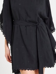 JD Williams Black Beach To Beach Broderie Beach Kaftan - Image 4 of 4