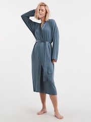 JD Williams Blue Viscose Satin Midi Gown - Image 3 of 4