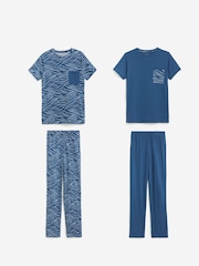 JD Williams Blue Value Pyjamas Set 2 Pack - Image 1 of 5
