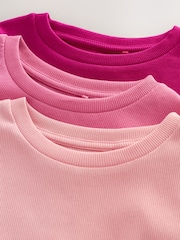 Pink - Langärmlige, gerippte Oberteile im 3er-Pack (3—16 Jahre) - Bild 6 von 7