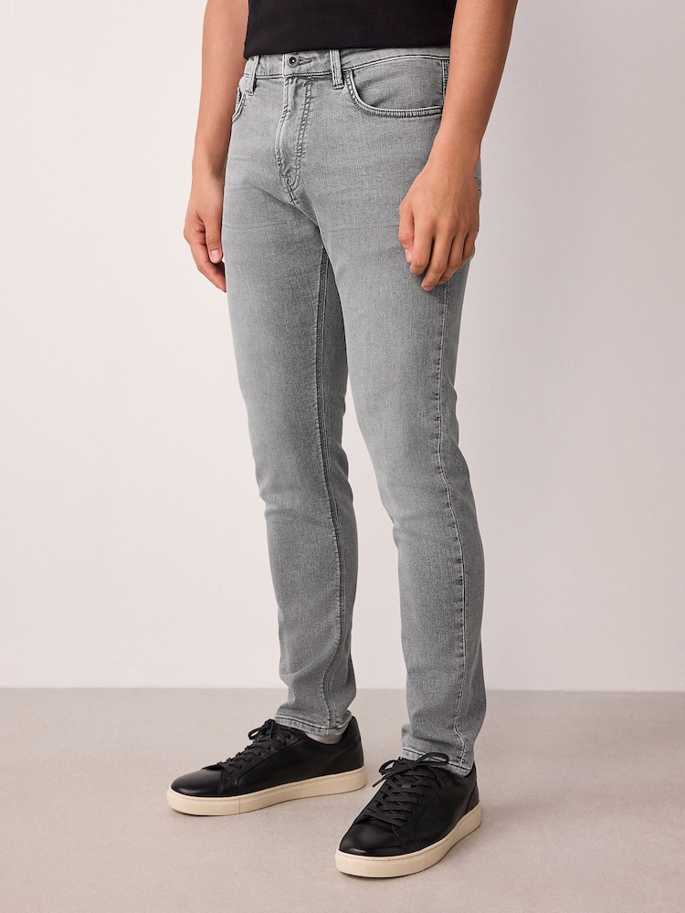 Grey Skinny Fit Comfort Stretch Jeans - Image 1 of 12 Grey Skinny Fit Comfort Stretch Jeans - Image 1 of 12