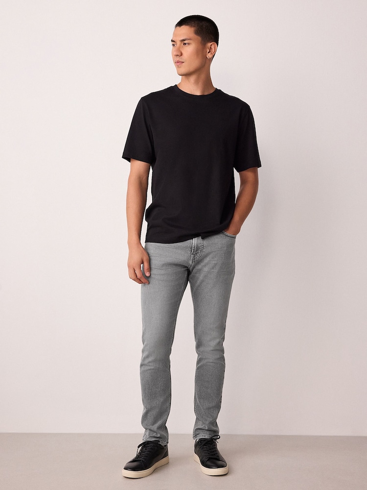 Grey Skinny Fit Comfort Stretch Jeans - Image 2 of 12 Grey Skinny Fit Comfort Stretch Jeans - Image 2 of 12