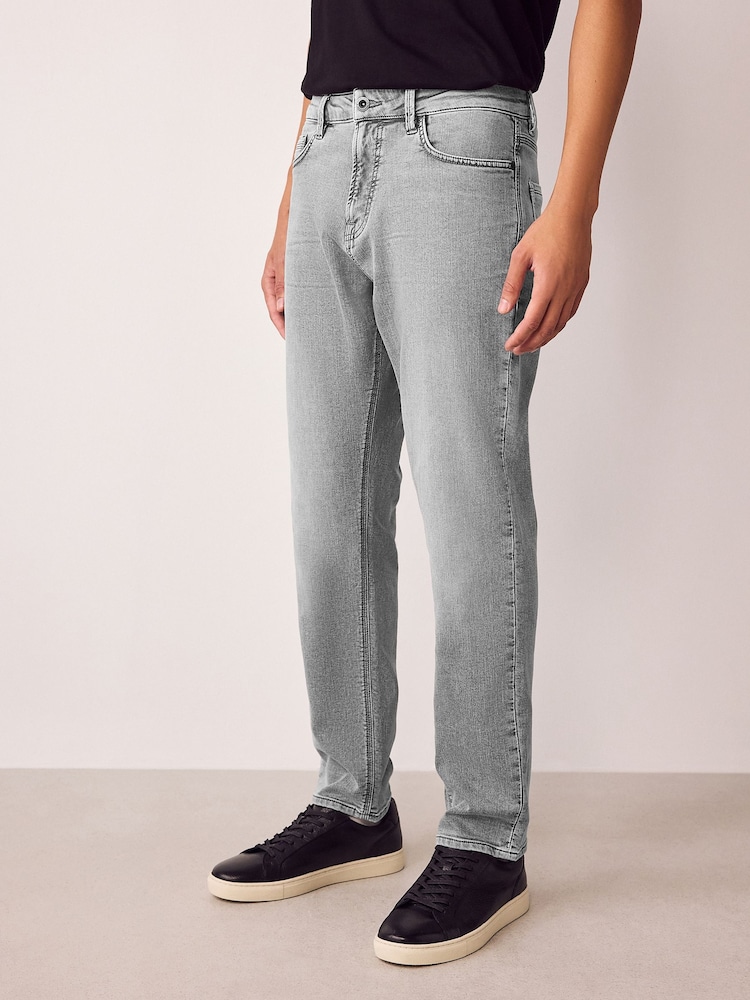 Grey Slim Fit Comfort Stretch Jeans - Image 1 of 12 Grey Slim Fit Comfort Stretch Jeans - Image 1 of 12