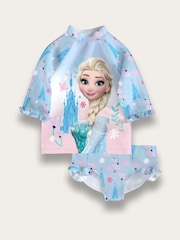 Brand Threads Blue Girls Frozen Swim Set - Image 1 of 6