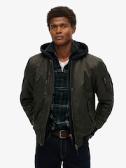 Superdry Green Military MA1 Bomber Jacket - Image 1 of 6