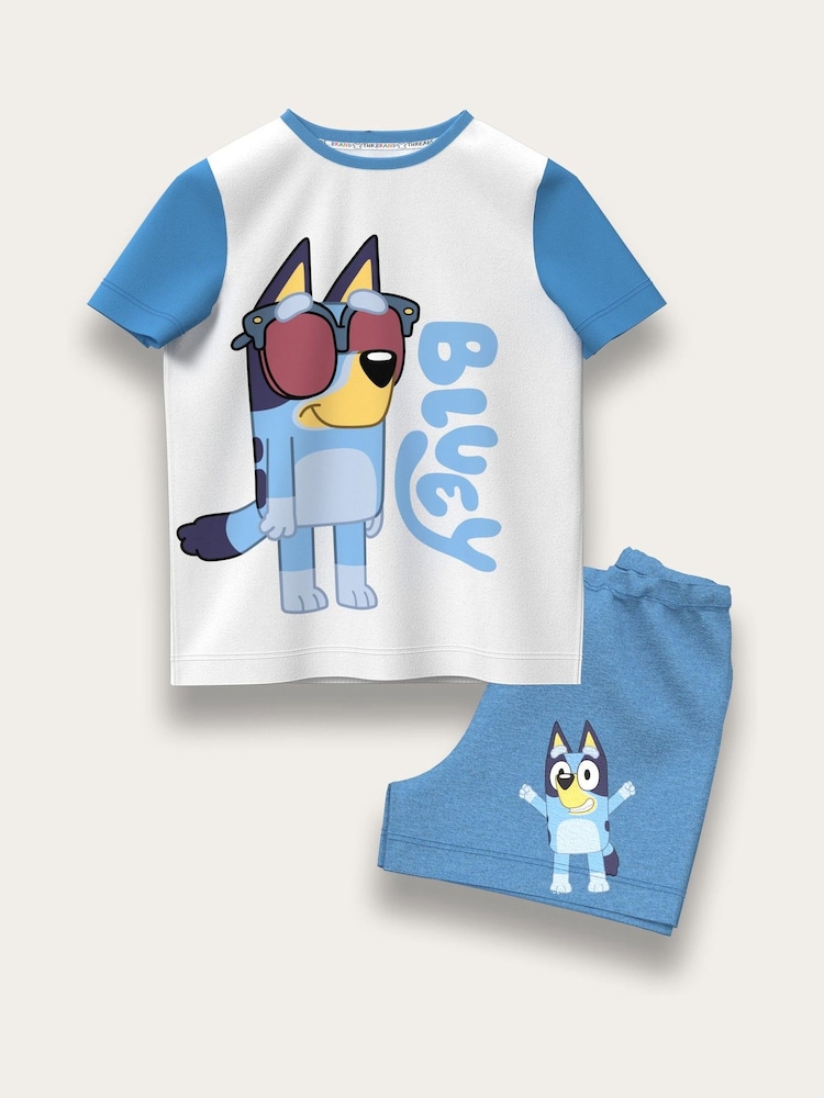 Brand Threads Blue 100% Cotton Short Top and Short Set - Image 2 of 2