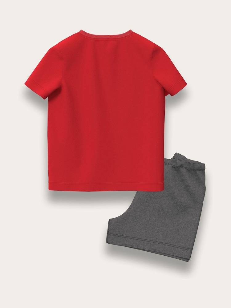 Brand Threads Red Spiderman 100% Cotton Top and Short Set - Image 2 of 2