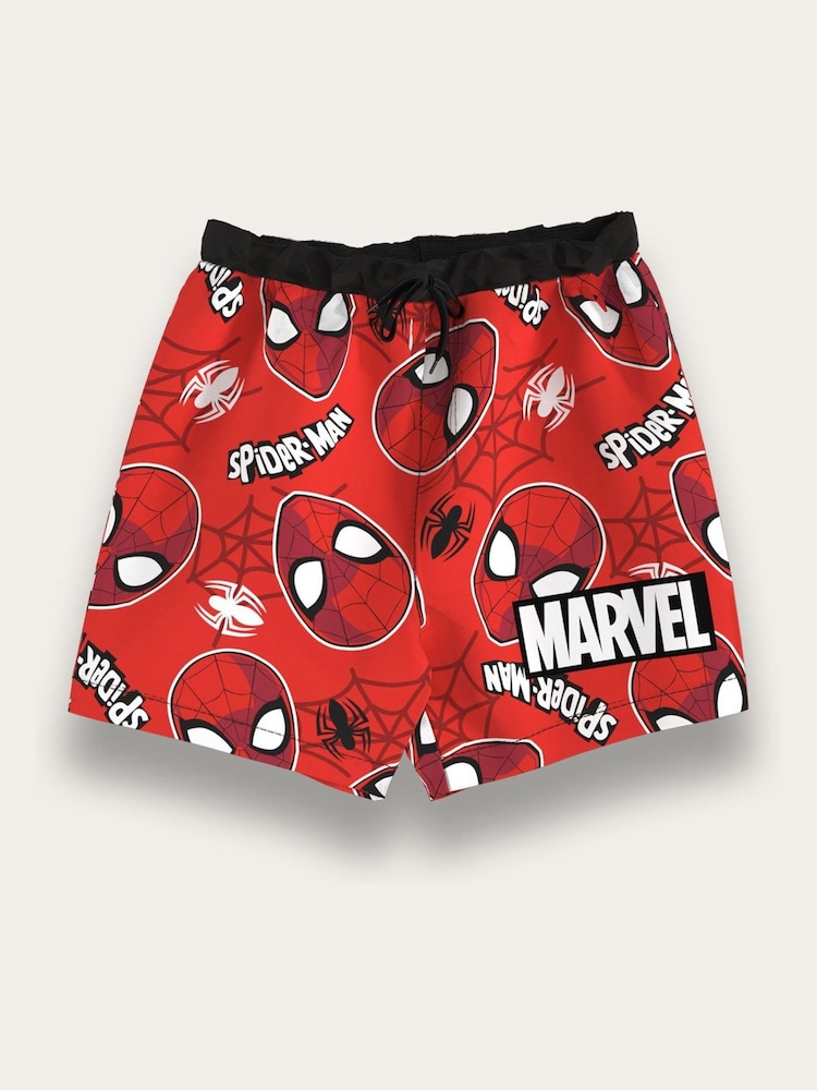 Brand Threads Red Spiderman Swim Shorts - Image 1 of 4