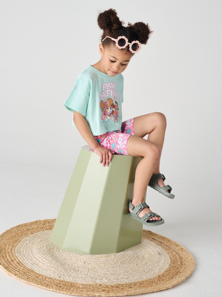 Brand Threads Blue & Pink 100% Cotton Paw Patrol Top and Short Set - Image 3 of 5