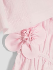 River Island Pink Baby Girls Smock 3D 100% Cotton Flower Set - Image 5 of 5