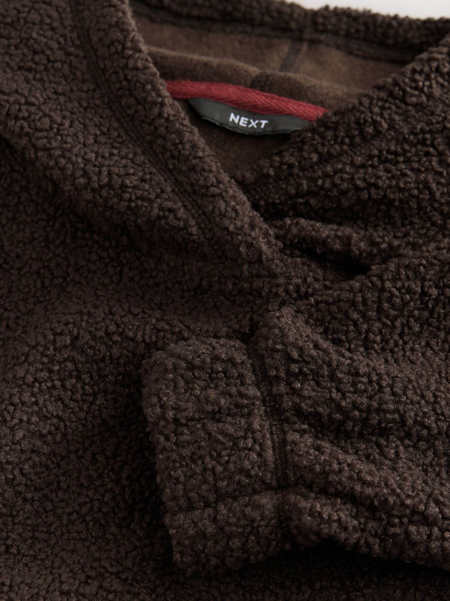 Buy Chocolate Brown Soft Teddy Borg Longsleeve Hoodie from Next USA