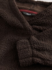 Chocolate Brown Soft Teddy Borg Longsleeve Hoodie - Image 7 of 7