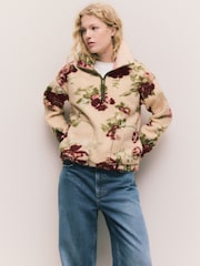 Cvetlični potisk v roza barvi - 100% Recycled Polyester Teddy Borg Cosy Quarter Zip Fleece - Slika 2 iz 7