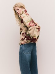 Cvetlični potisk v roza barvi - 100% Recycled Polyester Teddy Borg Cosy Quarter Zip Fleece - Slika 4 iz 7